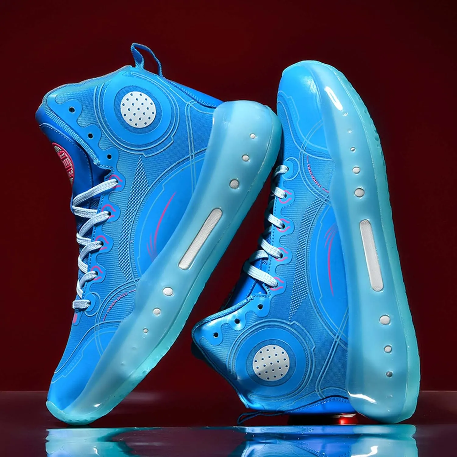 Men's Professional High Top Basketball Shoes Outdoor Anti-Slip Cushioning Teenage Sports Running Training Shoes Women's Fashion Sports Basketball Shoes Casual Walking Sports Men's/Women's Shoes