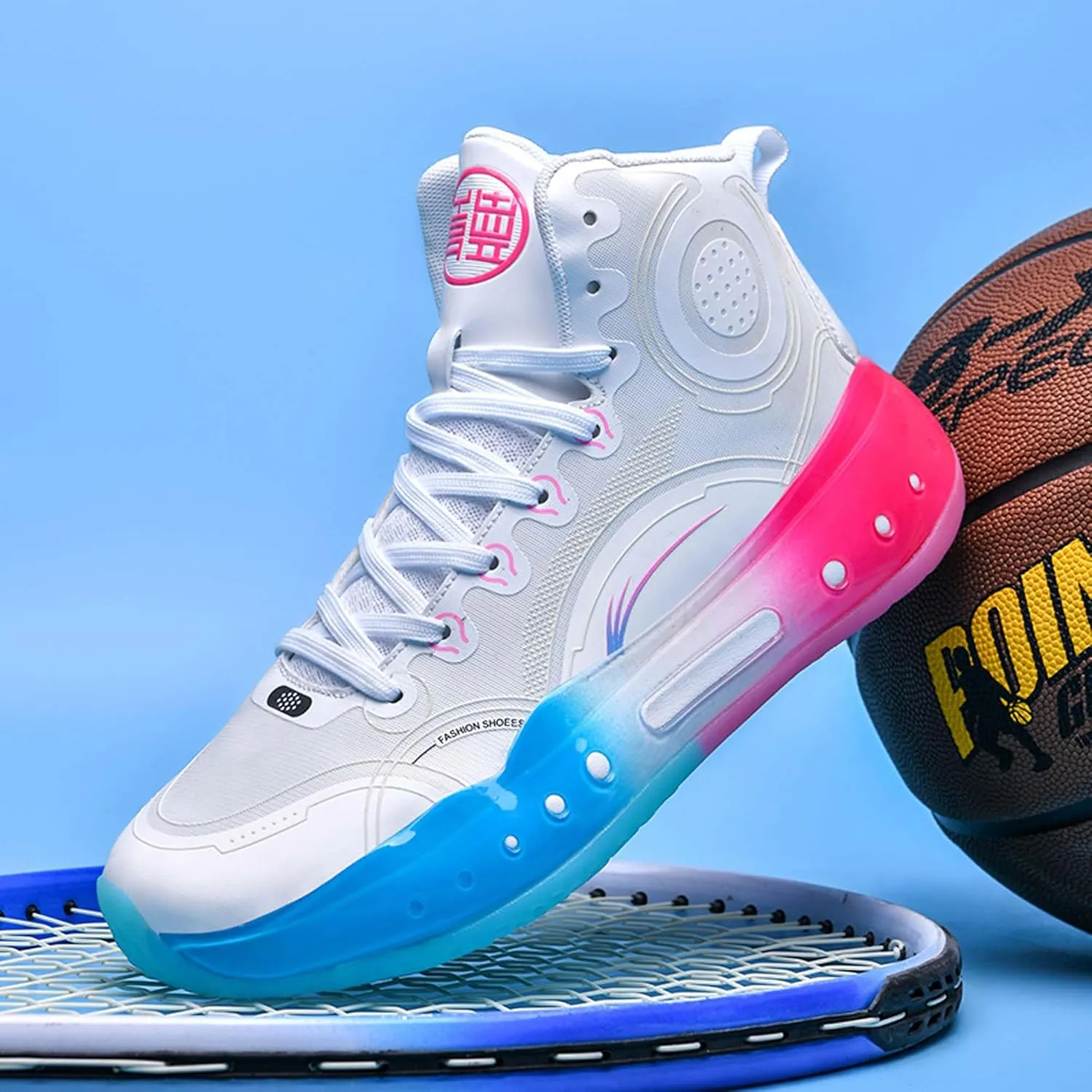 Men's Professional High Top Basketball Shoes Outdoor Anti-Slip Cushioning Teenage Sports Running Training Shoes Women's Fashion Sports Basketball Shoes Casual Walking Sports Men's/Women's Shoes