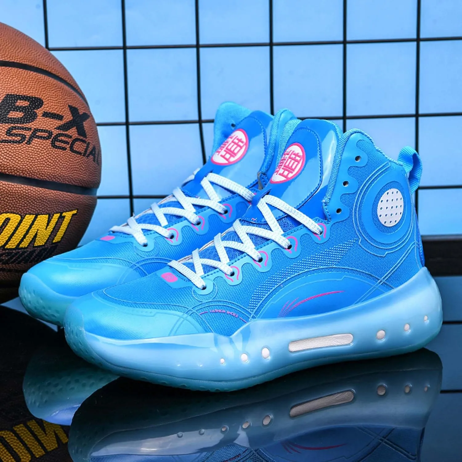 Men's Professional High Top Basketball Shoes Outdoor Anti-Slip Cushioning Teenage Sports Running Training Shoes Women's Fashion Sports Basketball Shoes Casual Walking Sports Men's/Women's Shoes