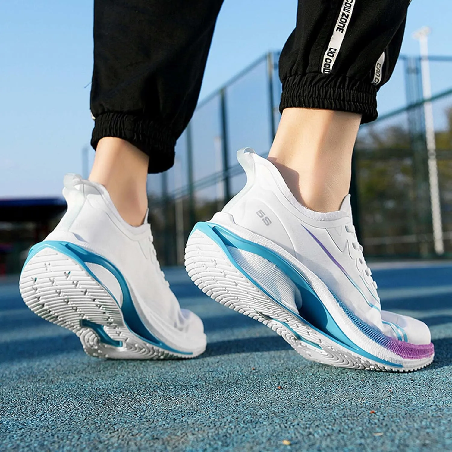 Men's Road Running Shoes Lightweight Breathable Fashion Sneakers Indoor Outdoor Slip Cushioned Training Sports Running Shoes Outdoor Casual Walking Shoes
