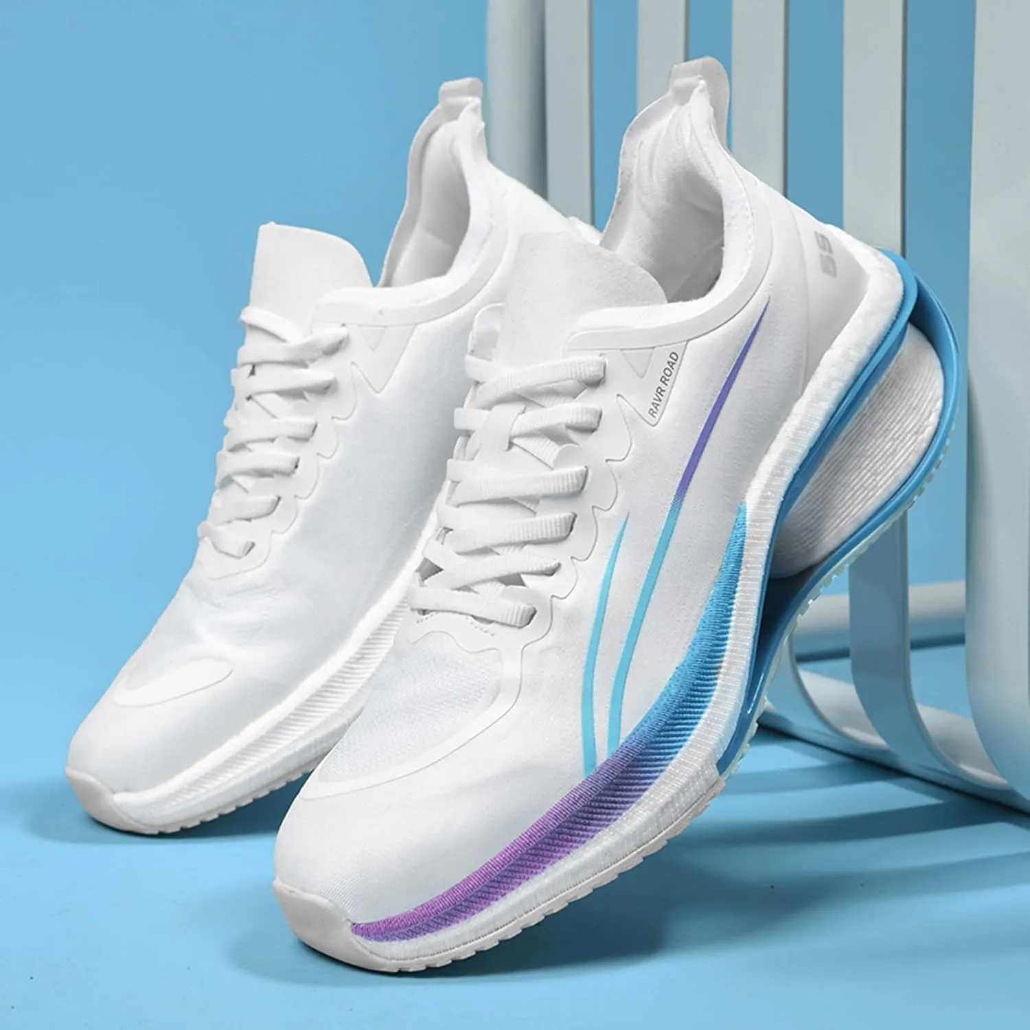 Men's Road Running Shoes Lightweight Breathable Fashion Sneakers Indoor Outdoor Slip Cushioned Training Sports Running Shoes Outdoor Casual Walking Shoes