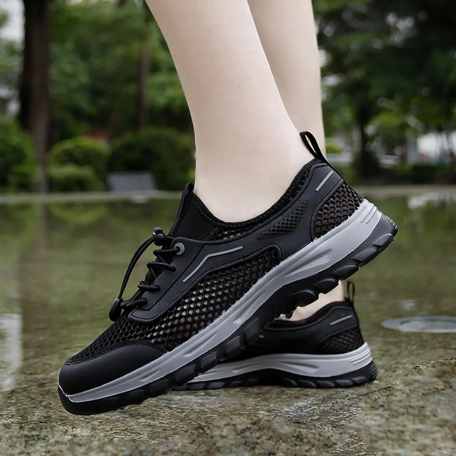 Mens Running Hollow Sneaker Tennis Workout Womens Breathable Non Slip Gym Sports Lace Up Trainers Tennis Shoes