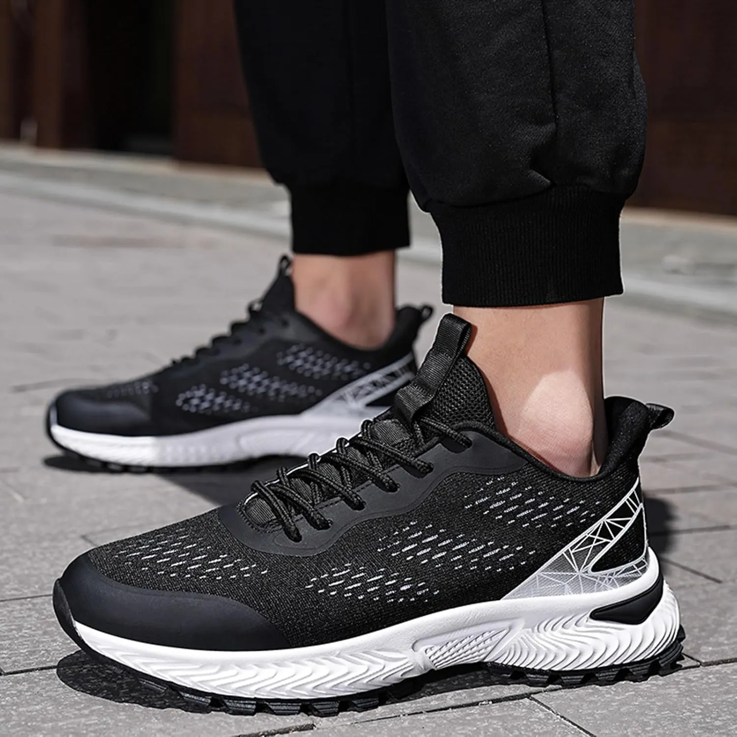 Mens Running Shoes Slip On Sneakers Arch Support Non Slip Walking Tennis Shoe Gym Athletic Sports Fashion Casual Breathable Mesh Comfort Sole Sneaksers for Men Daily Workout