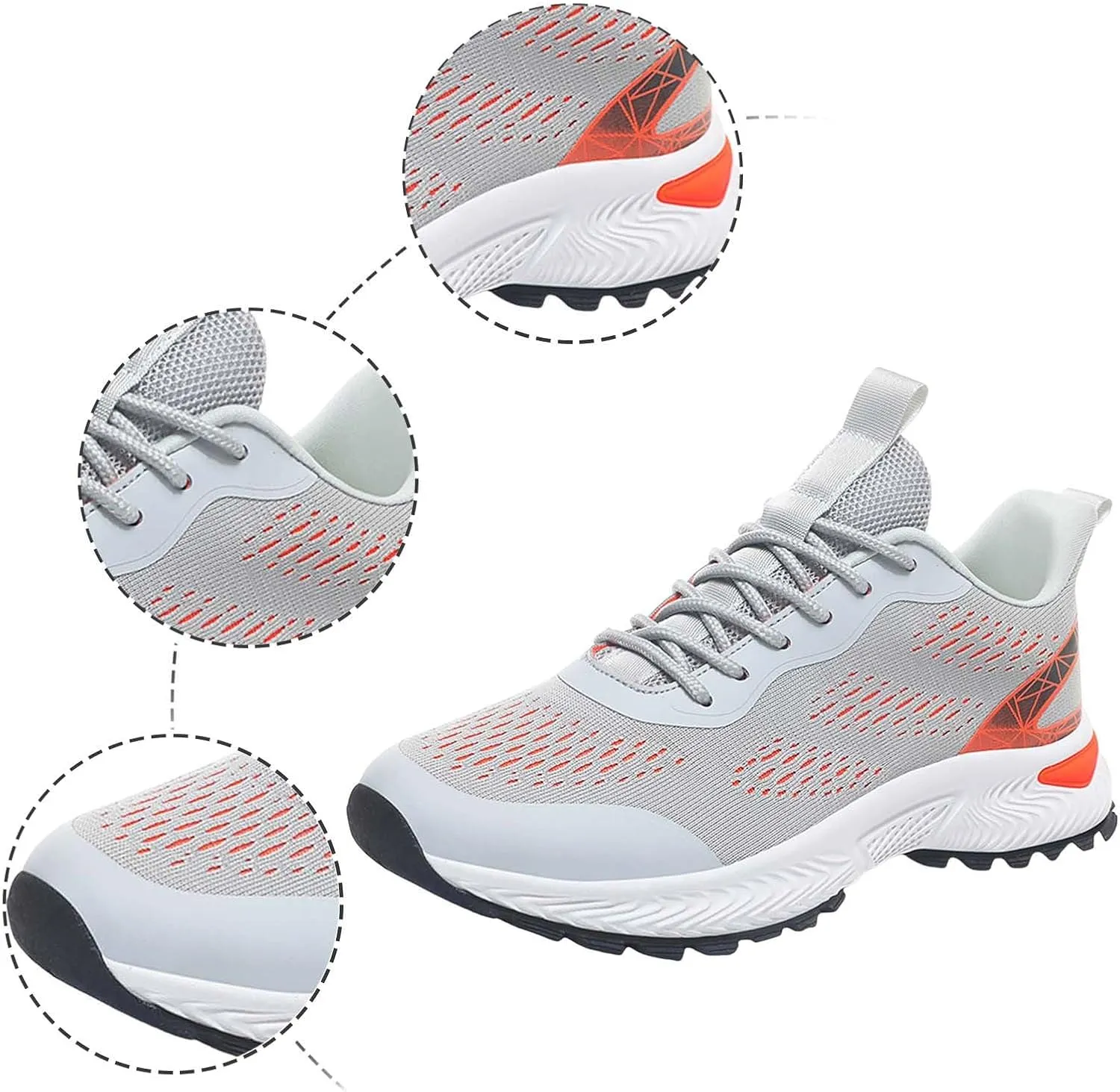 Mens Running Shoes Slip On Sneakers Arch Support Non Slip Walking Tennis Shoe Gym Athletic Sports Fashion Casual Breathable Mesh Comfort Sole Sneaksers for Men Daily Workout