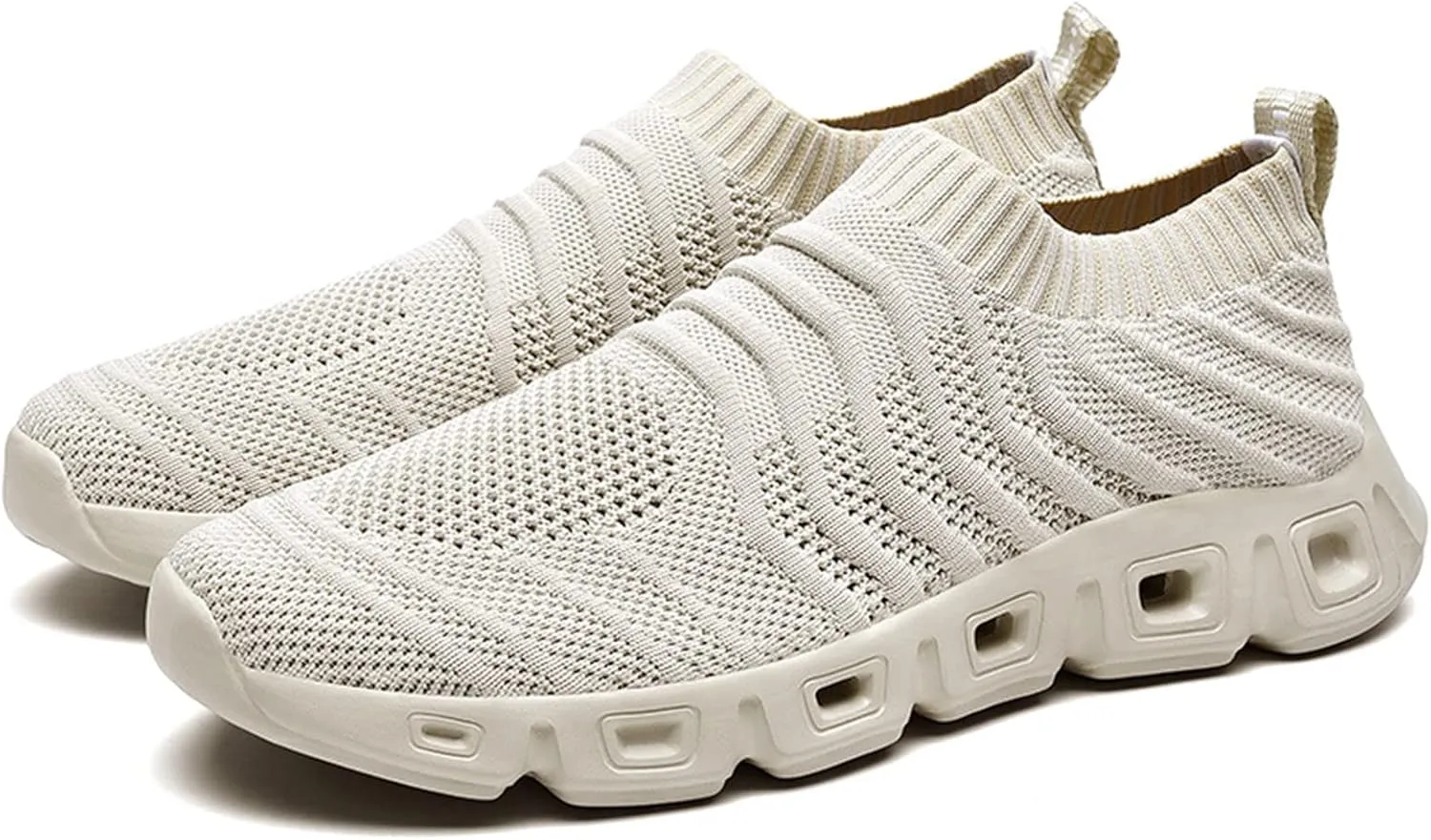 Men's Running Shoes Ultra Lightweight Breathable Slip on Cushion Walking Shoes Non Slip Athletic Fashion Sneakers Quick Drying Mesh Workout Casual Sports Sneakers for Daily Work Men
