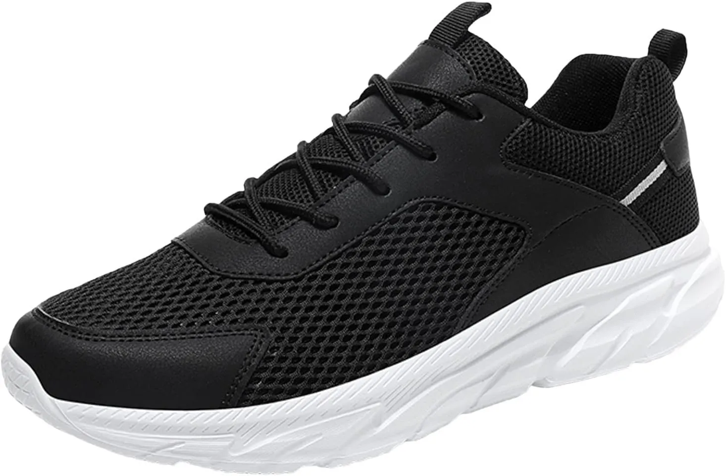 Men's Running Shoes Ultra Lightweight Breathable Walking Shoes Lace Up Non Slip Thick Sole Athletic Fashion Cushion Sneakers Mesh Workout Casual Sports Footwear Daily Work Shoe for Men