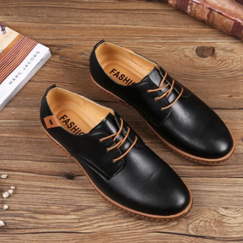 Men's Shiny Patent Leather Dress Shoes Classic Round Toe Shiny Checkered Comfortable Derby Loafers