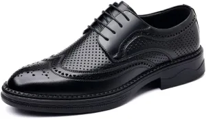 Men's Shiny Patent Leather Dress Shoes Mens Breathable Business Lace Up Oxford Shoes Comfort Hand Stitched Business Formal Derby Shoes