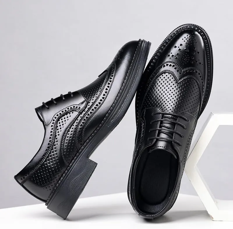 Men's Shiny Patent Leather Dress Shoes Mens Breathable Business Lace Up Oxford Shoes Comfort Hand Stitched Business Formal Derby Shoes