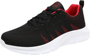 Mens Shoes Arch Support Walking Shoes Slip On Soft Sole Sneakers for Male, Casual Cushion Athletic Running, Lightweight Breathable Mesh Knit Sneakers for Men Daily Workout