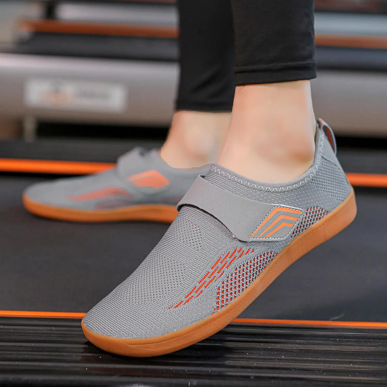 Men's Skate Flat Shoes with Adjustable Strap Men's Comfortable Breathable Mesh Shoes Lightweight Slip on Walking Footwear Summer Spring Daily Work and Workout Gym
