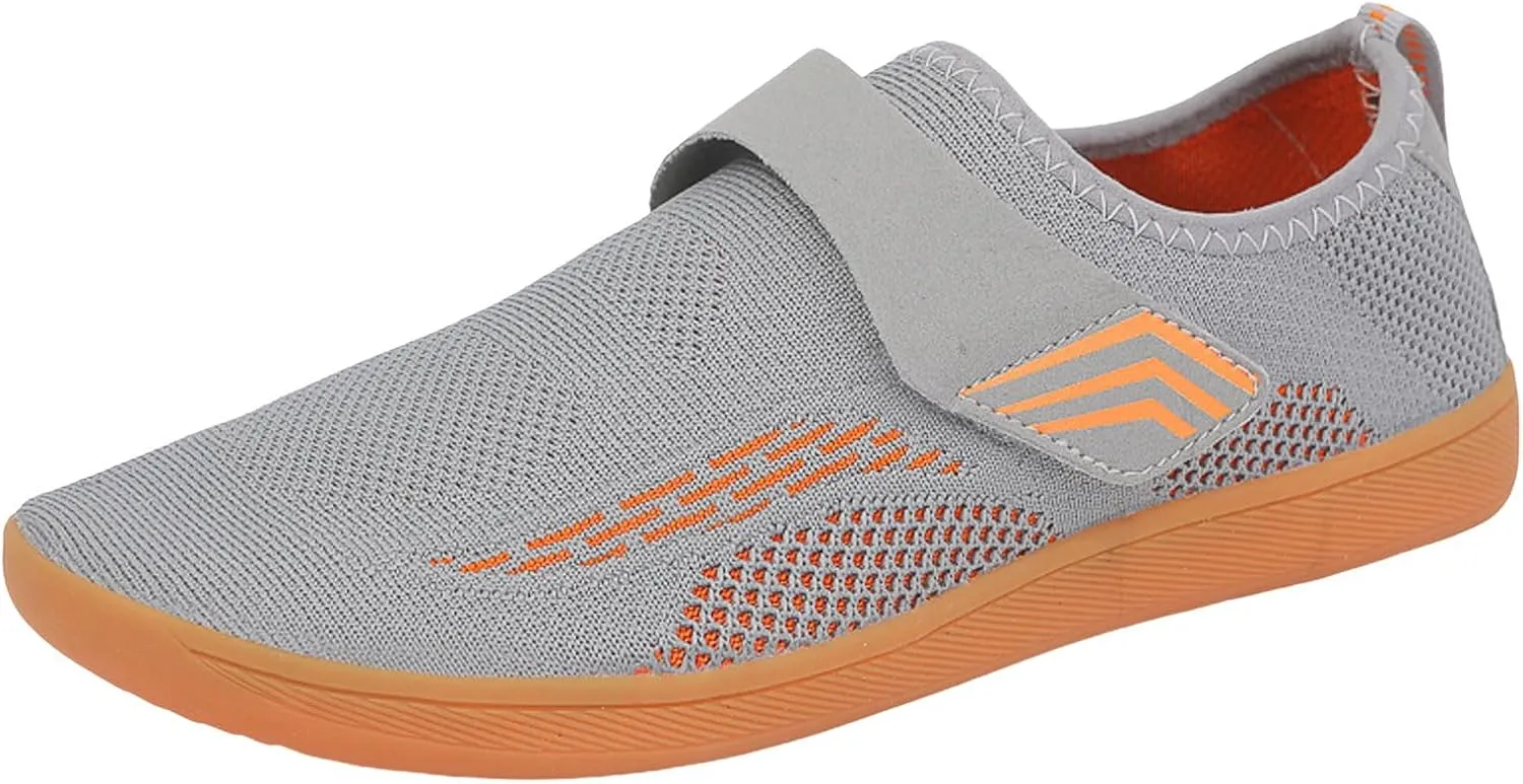 Men's Skate Flat Shoes with Adjustable Strap Men's Comfortable Breathable Mesh Shoes Lightweight Slip on Walking Footwear Summer Spring Daily Work and Workout Gym