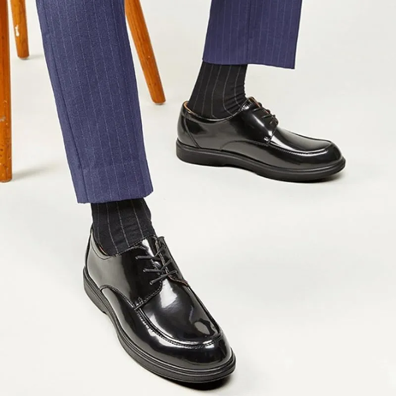 Men's Stylish Hybrid Business Shoes Leather Oxford Sneakers with Breathable Perforations & Shock-Absorbing Midsole