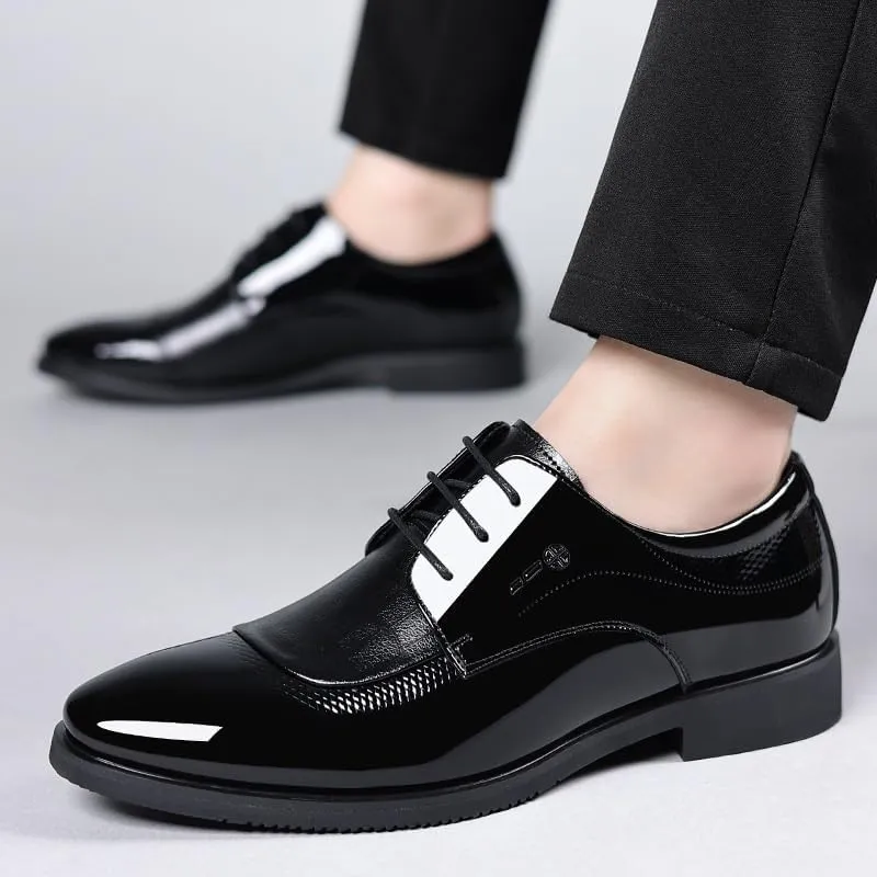 Men's Tuxedo Dress Shoes Fashion Casual Classic Pointed-Toe Formal Shoes Wingtip Brogue Oxfords for Men