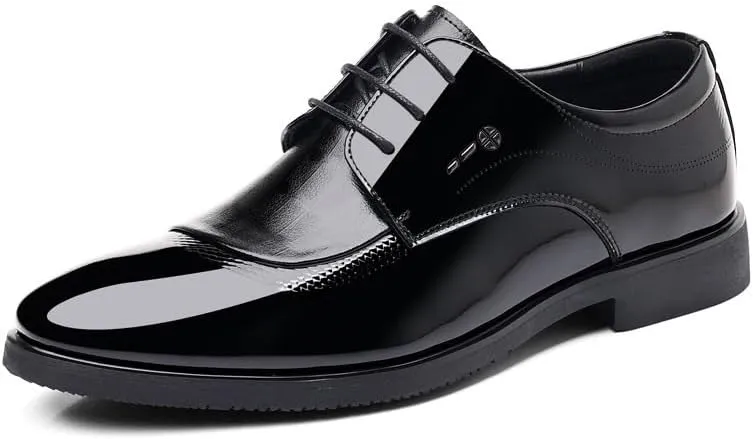 Men's Tuxedo Dress Shoes Fashion Casual Classic Pointed-Toe Formal Shoes Wingtip Brogue Oxfords for Men