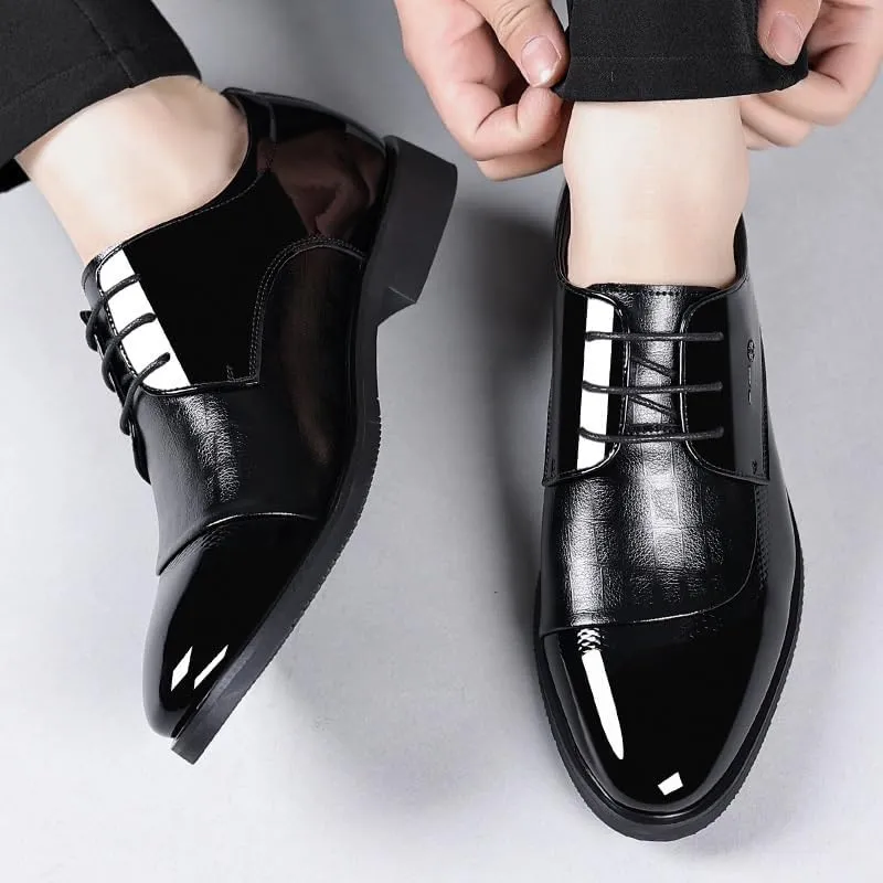 Men's Tuxedo Dress Shoes Fashion Casual Classic Pointed-Toe Formal Shoes Wingtip Brogue Oxfords for Men