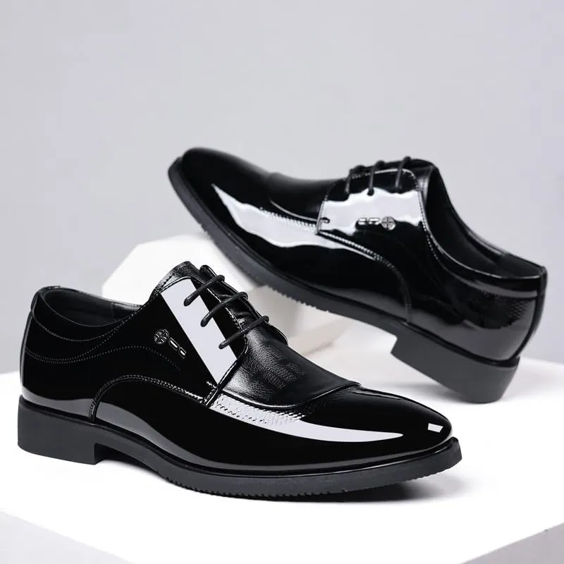 Men's Tuxedo Dress Shoes Fashion Casual Classic Pointed-Toe Formal Shoes Wingtip Brogue Oxfords for Men