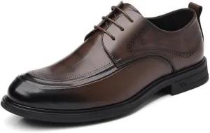 Men's Wedding Office Oxfords Genuine Leather Lace-Up Dress Shoes Classic Formal Business Derby Shoes