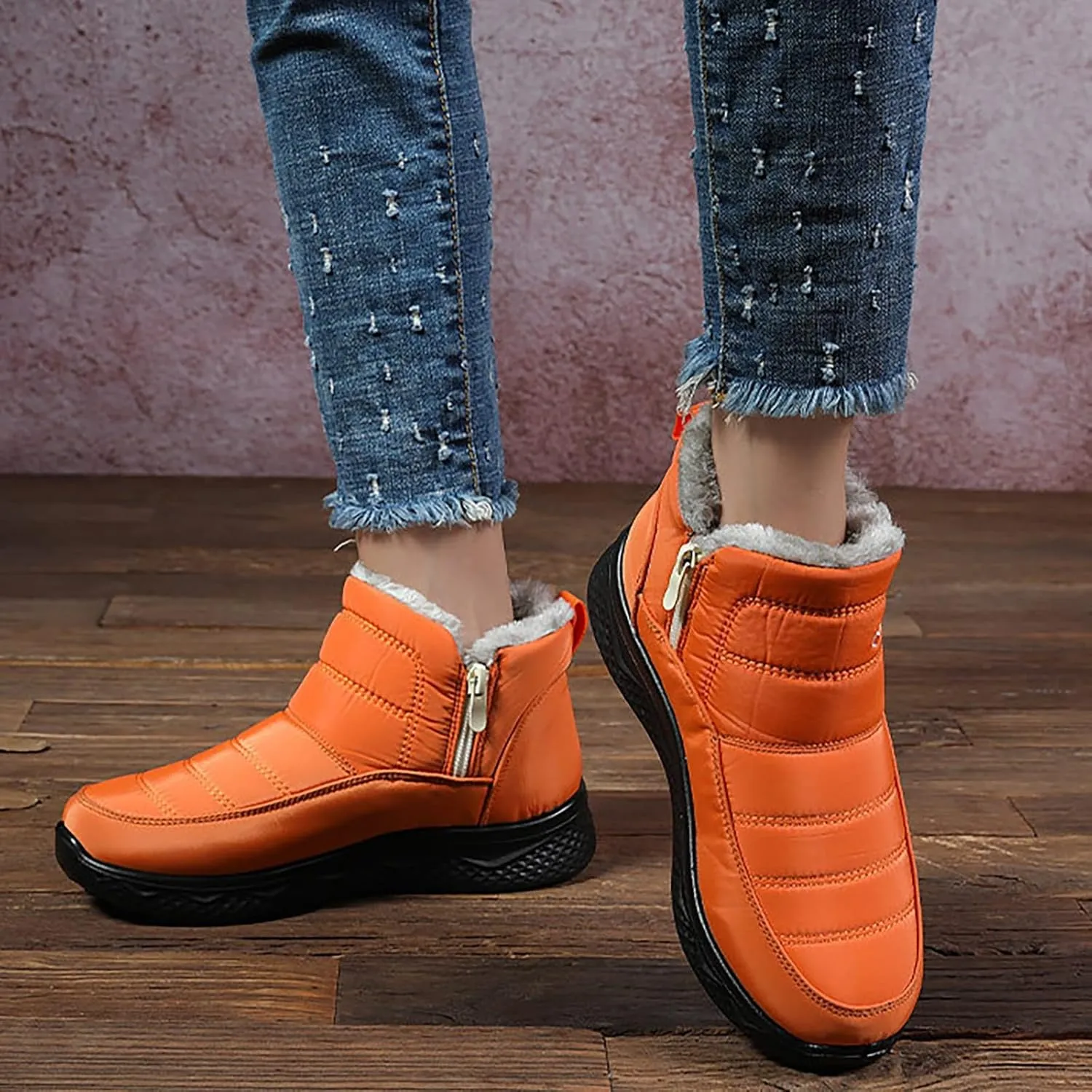 Mens Winter Boots Knee High Fur Lined Slip-Ons Women's Snow Boots Warm Non Slip Walking Shoes for Women Fashion High Top Boots Big and Tall Winter Booties