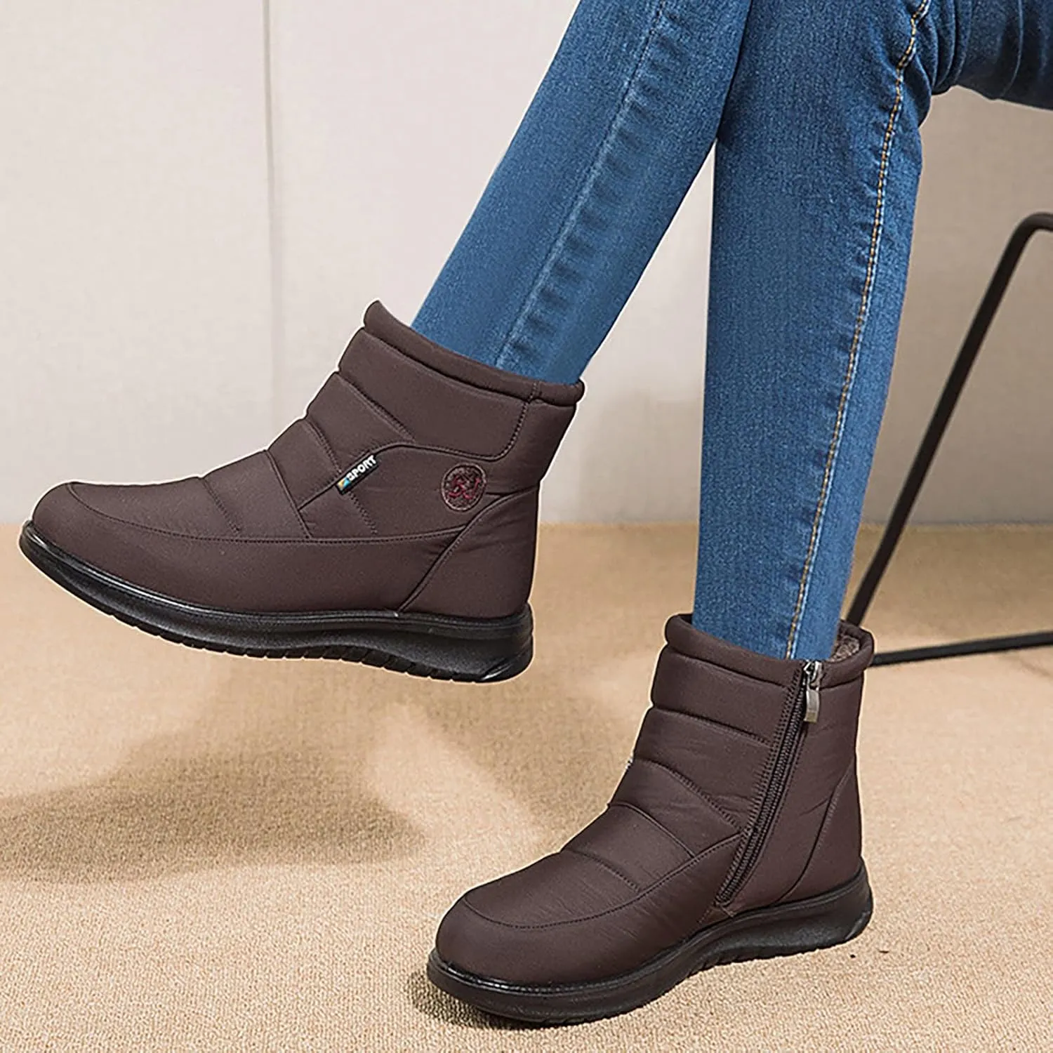 Mens Winter Boots Knee High Fur Lined Slip-Ons Women's Snow Boots Warm Non Slip Walking Shoes for Women Fashion High Top Boots Big and Tall Winter Booties