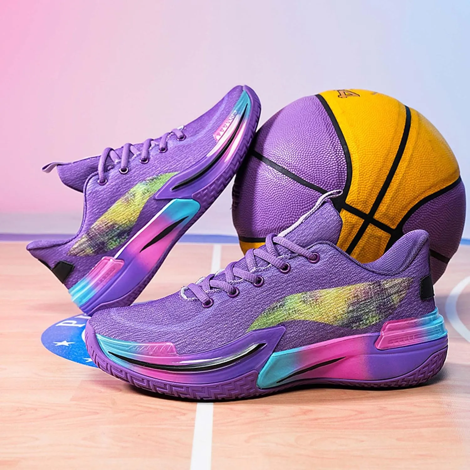 Men's Women's Basketball Shoes Breathable Fashion Sports Running Shoes Outdoor Anti-slip Cushion Training Sports Shoes Street Personalized Basketball Sneakers