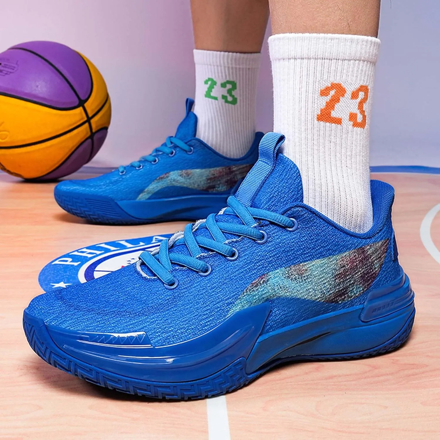 Men's Women's Basketball Shoes Breathable Fashion Sports Running Shoes Outdoor Anti-slip Cushion Training Sports Shoes Street Personalized Basketball Sneakers