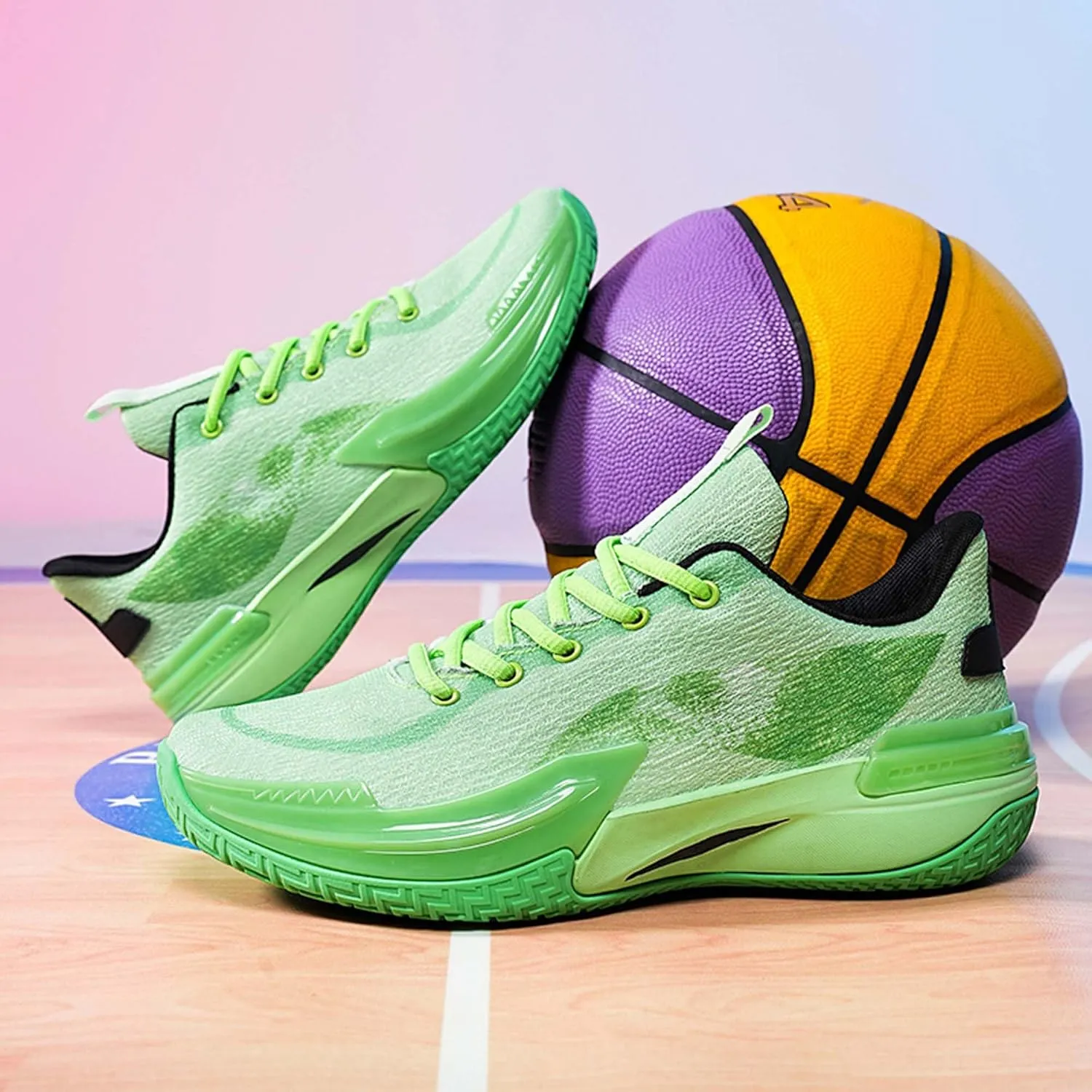 Men's Women's Basketball Shoes Breathable Fashion Sports Running Shoes Outdoor Anti-slip Cushion Training Sports Shoes Street Personalized Basketball Sneakers