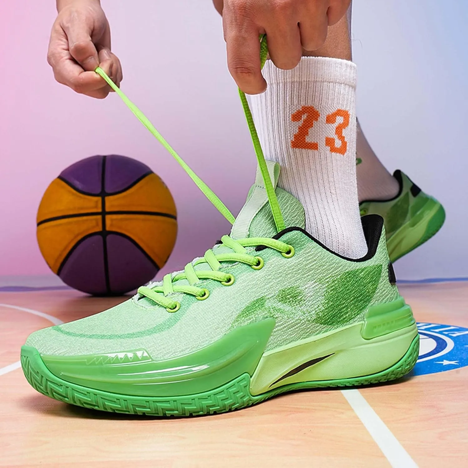 Men's Women's Basketball Shoes Breathable Fashion Sports Running Shoes Outdoor Anti-slip Cushion Training Sports Shoes Street Personalized Basketball Sneakers