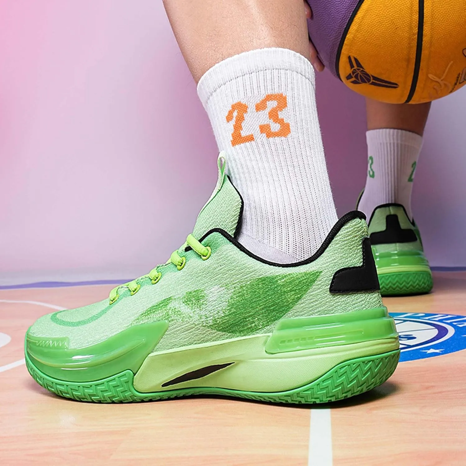 Men's Women's Basketball Shoes Breathable Fashion Sports Running Shoes Outdoor Anti-slip Cushion Training Sports Shoes Street Personalized Basketball Sneakers