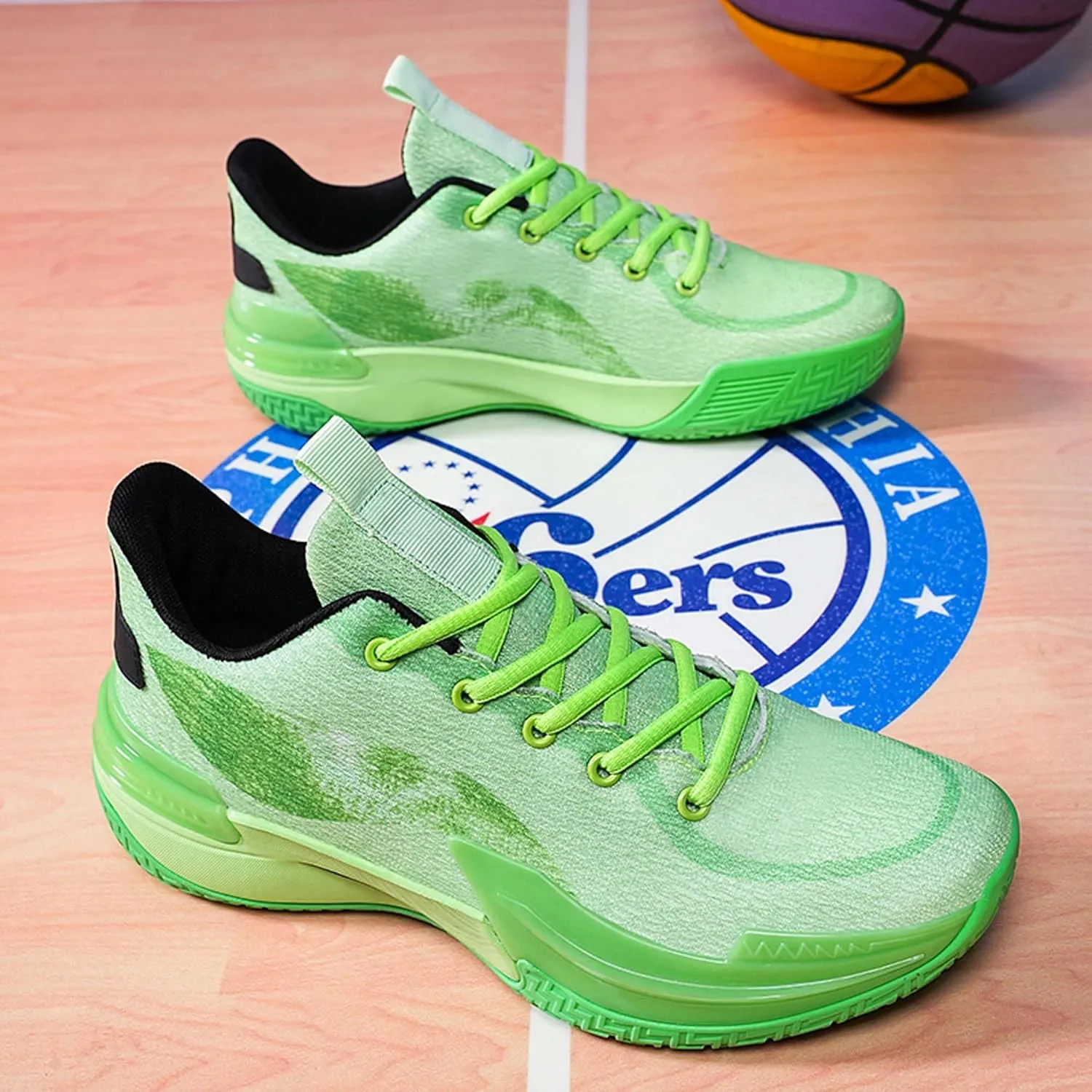 Men's Women's Basketball Shoes Breathable Fashion Sports Running Shoes Outdoor Anti-slip Cushion Training Sports Shoes Street Personalized Basketball Sneakers