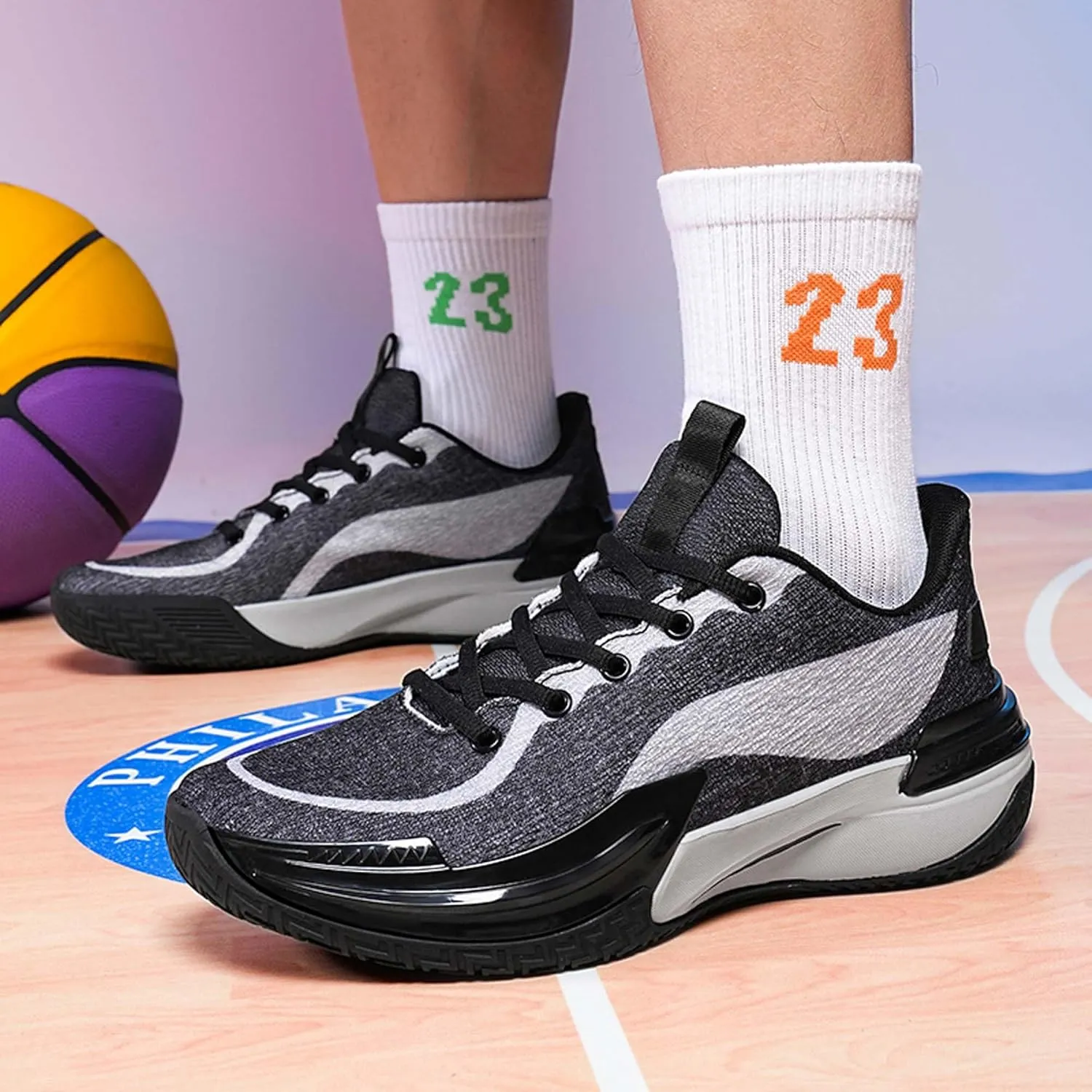 Men's Women's Basketball Shoes Breathable Fashion Sports Running Shoes Outdoor Anti-slip Cushion Training Sports Shoes Street Personalized Basketball Sneakers