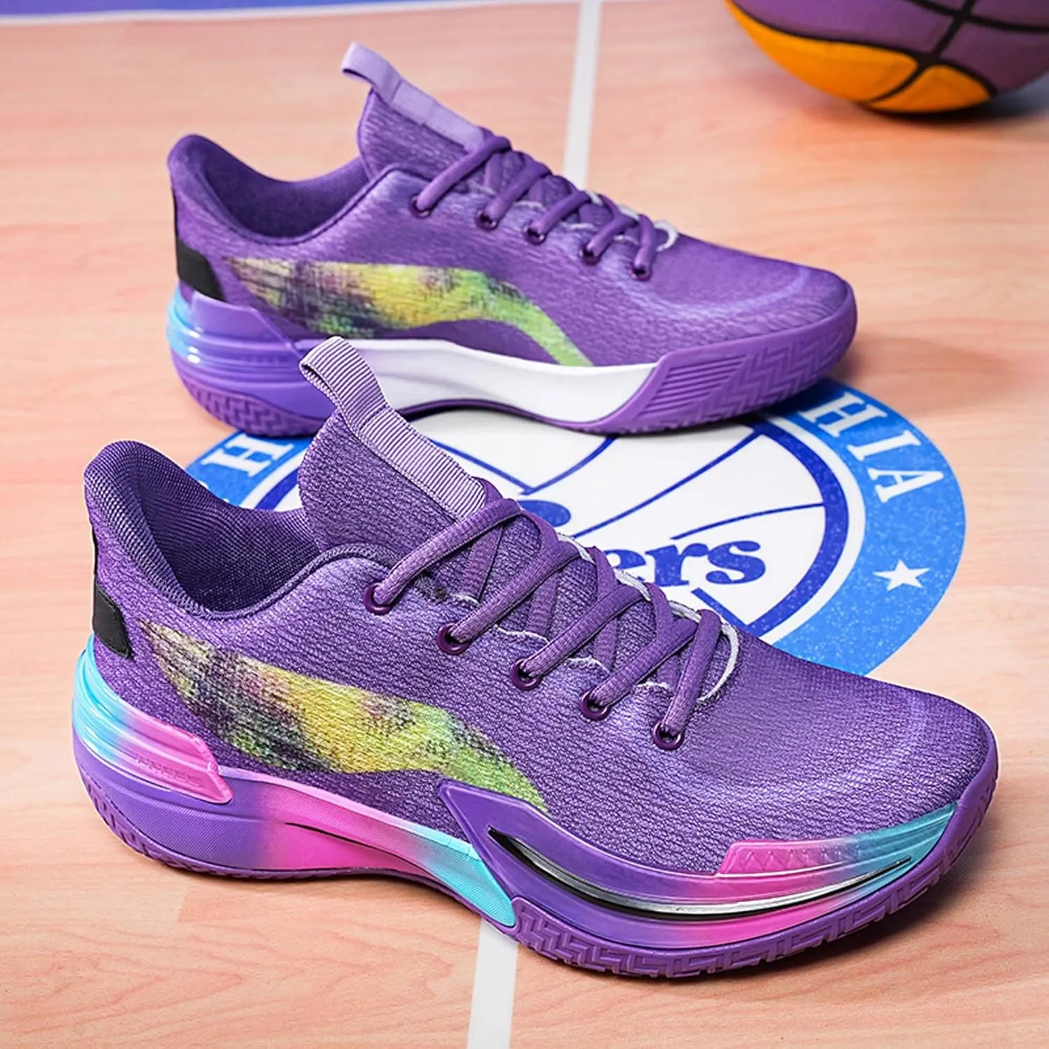 Men's Women's Basketball Shoes Breathable Fashion Sports Running Shoes Outdoor Anti-slip Cushion Training Sports Shoes Street Personalized Basketball Sneakers