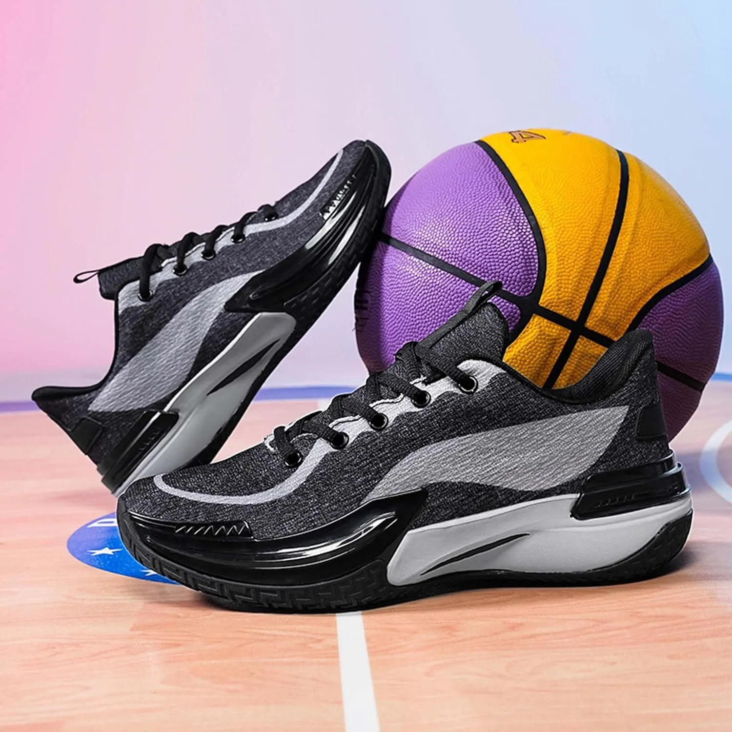 Men's Women's Basketball Shoes Breathable Fashion Sports Running Shoes Outdoor Anti-slip Cushion Training Sports Shoes Street Personalized Basketball Sneakers