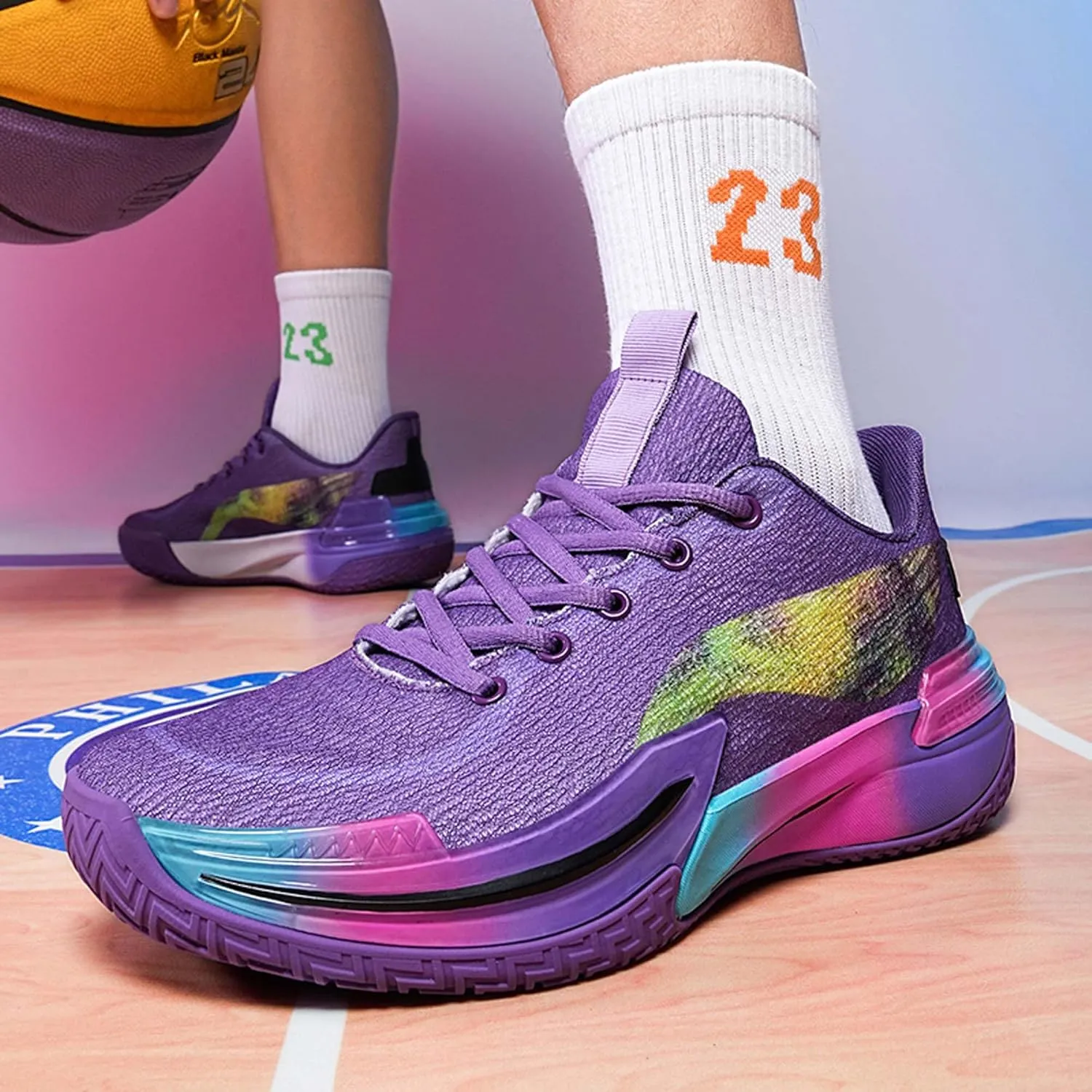 Men's Women's Basketball Shoes Breathable Fashion Sports Running Shoes Outdoor Anti-slip Cushion Training Sports Shoes Street Personalized Basketball Sneakers