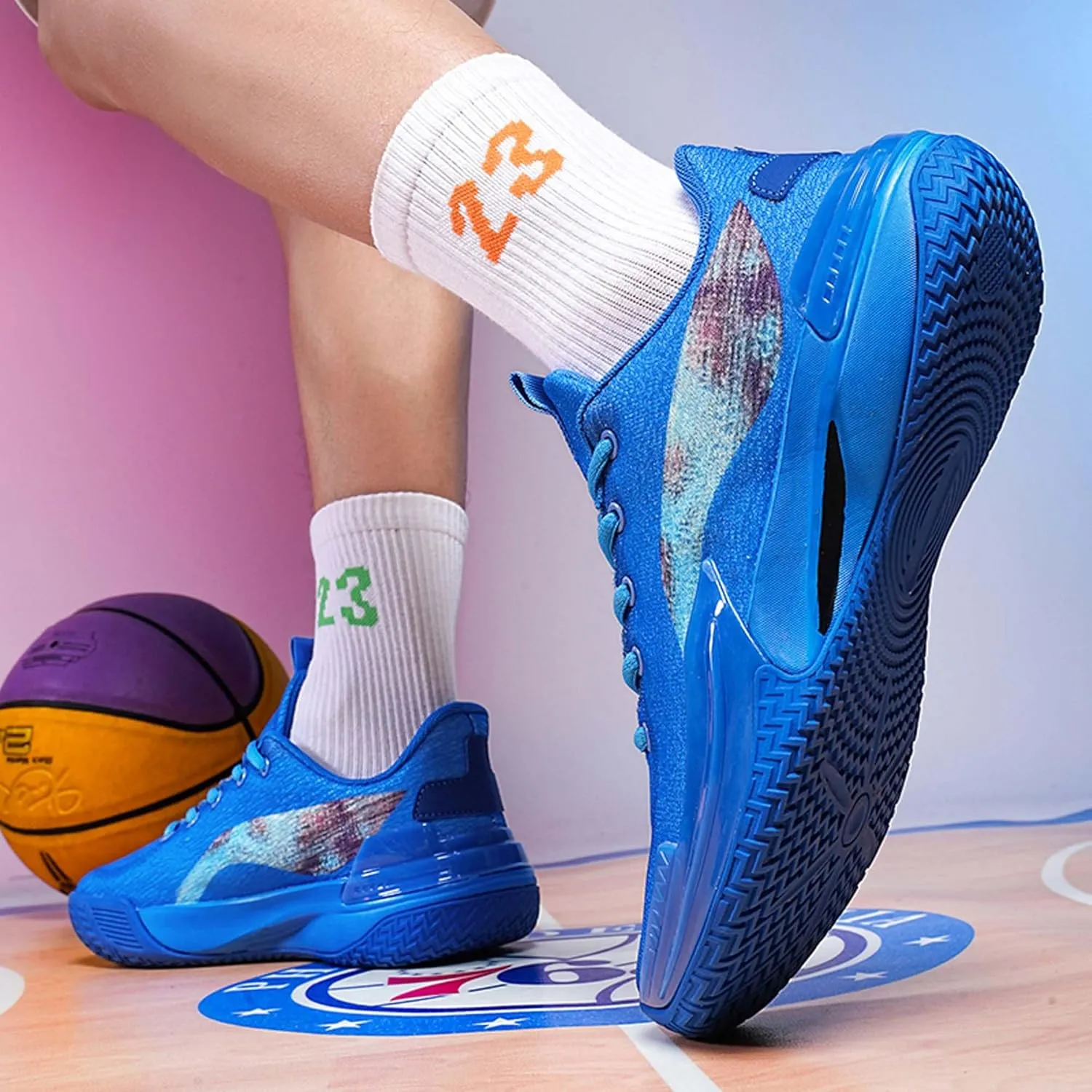 Men's Women's Basketball Shoes Breathable Fashion Sports Running Shoes Outdoor Anti-slip Cushion Training Sports Shoes Street Personalized Basketball Sneakers