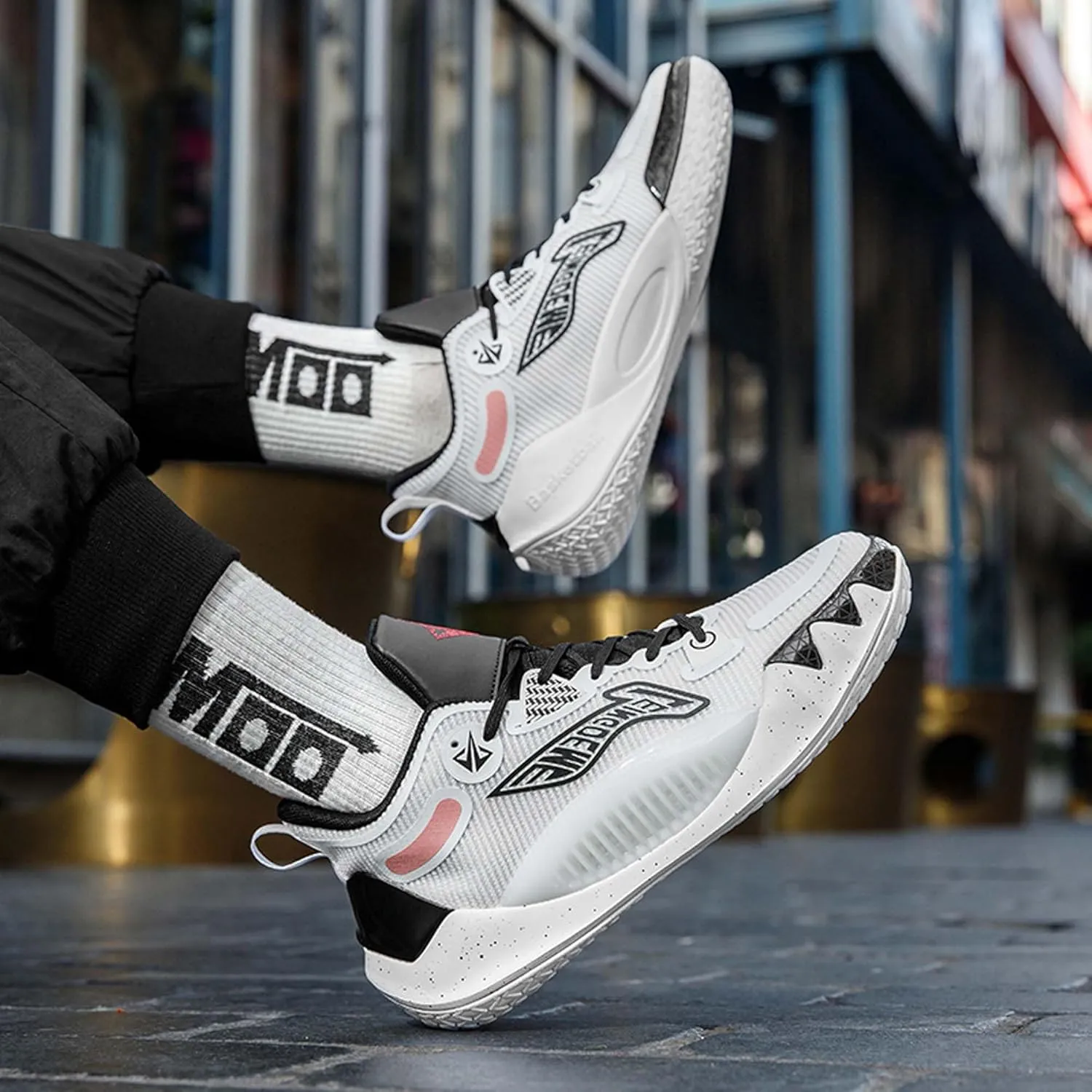 Men's Women's Unisex High Top Basketball Shoes with Arch Support and Non-Slip Design,Outdoor Walking Running Training Fitness Casual Fashion Sneakers