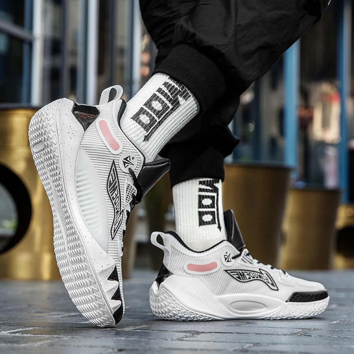 Men's Women's Unisex High Top Basketball Shoes with Arch Support and Non-Slip Design,Outdoor Walking Running Training Fitness Casual Fashion Sneakers