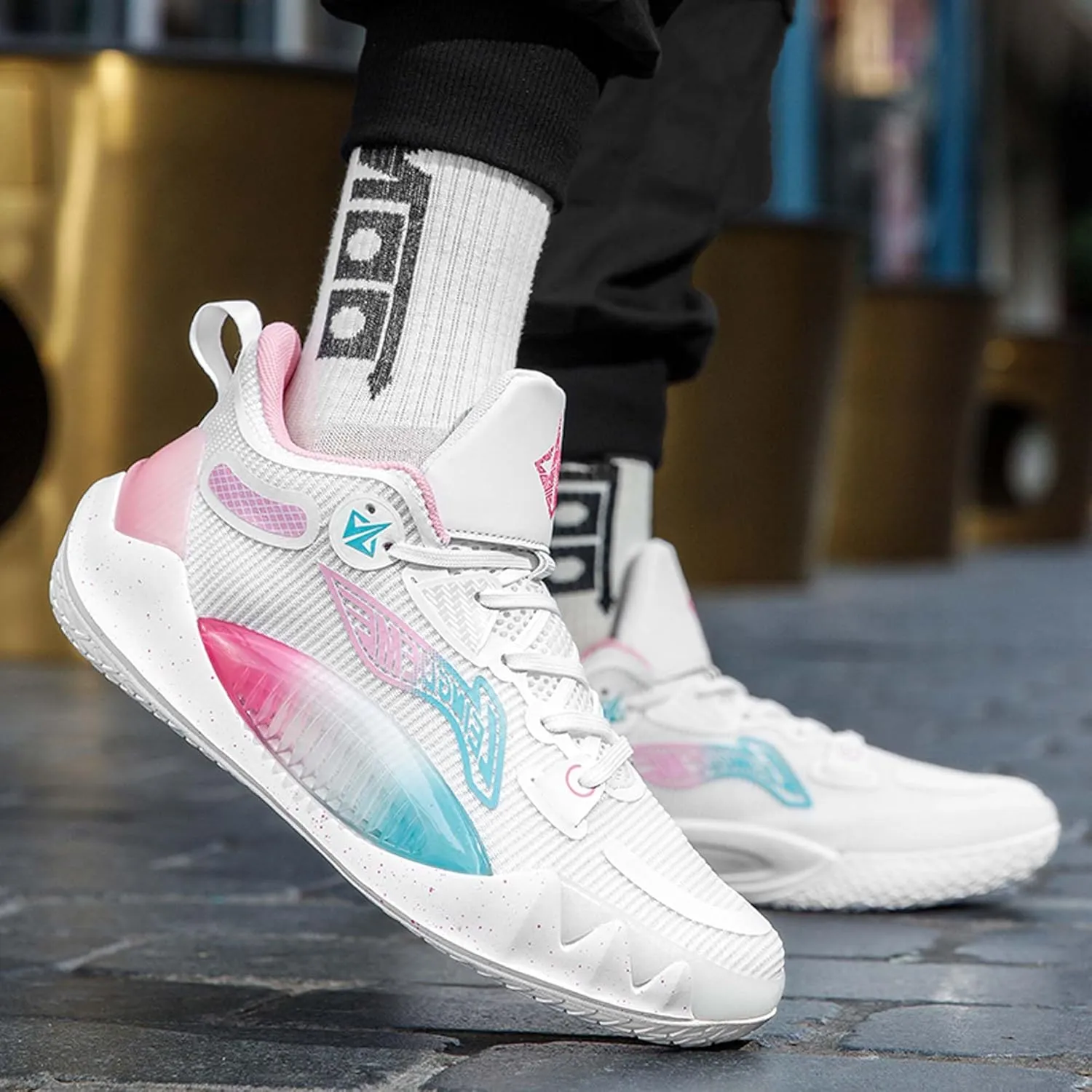 Men's Women's Unisex High Top Basketball Shoes with Arch Support and Non-Slip Design,Outdoor Walking Running Training Fitness Casual Fashion Sneakers