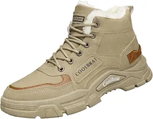 Mens Work Boots Composite Hiking Sneakers Fur Lined Ankle Boot Women's Safety Toe Shoes Non Slip Platform Shoes Slip Resistant Safety Hike Grounded Footwear