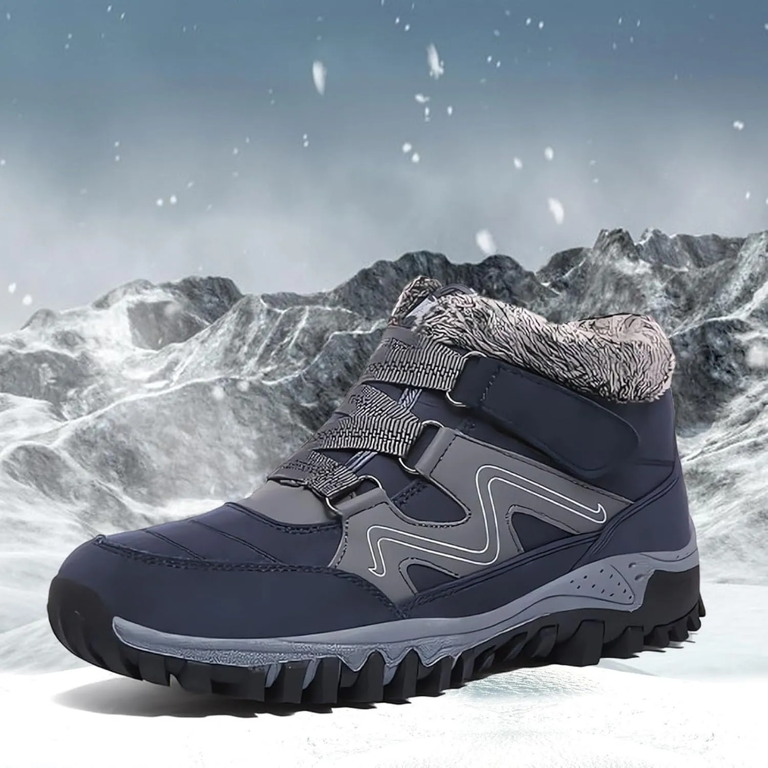 Mens Work Boots Composite Hiking Sneakers Fur Lined Ankle Boot Women's Safety Toe Shoes Non Slip Platform Shoes Slip Resistant Safety Hike Grounded Footwear