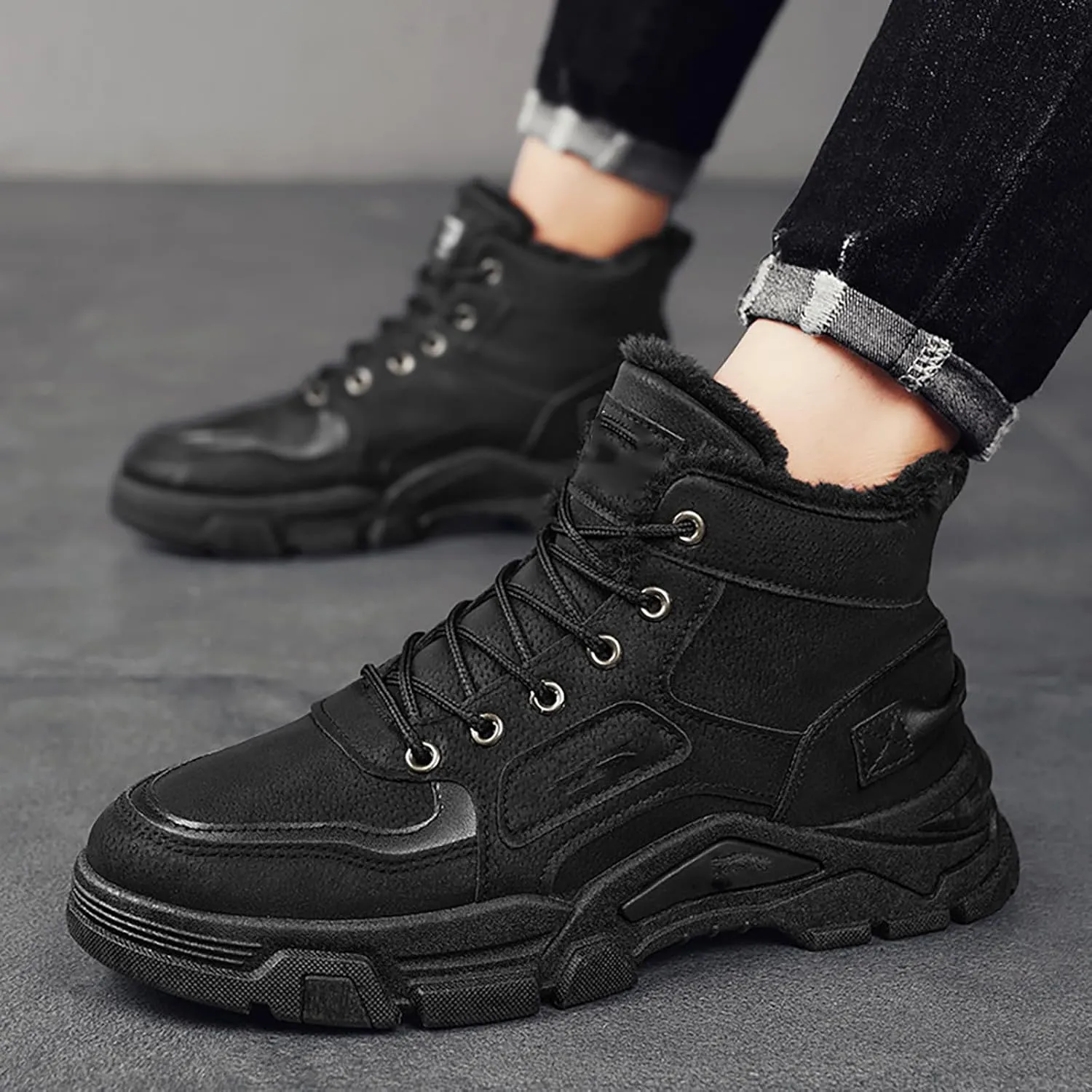 Men's Work Boots Slip On Hiking Sneakers Women's Slip On Warm Womens Working Shoes Waterproof Non Slip Shoes Food Service Waterproof Hike Grounded Footwear