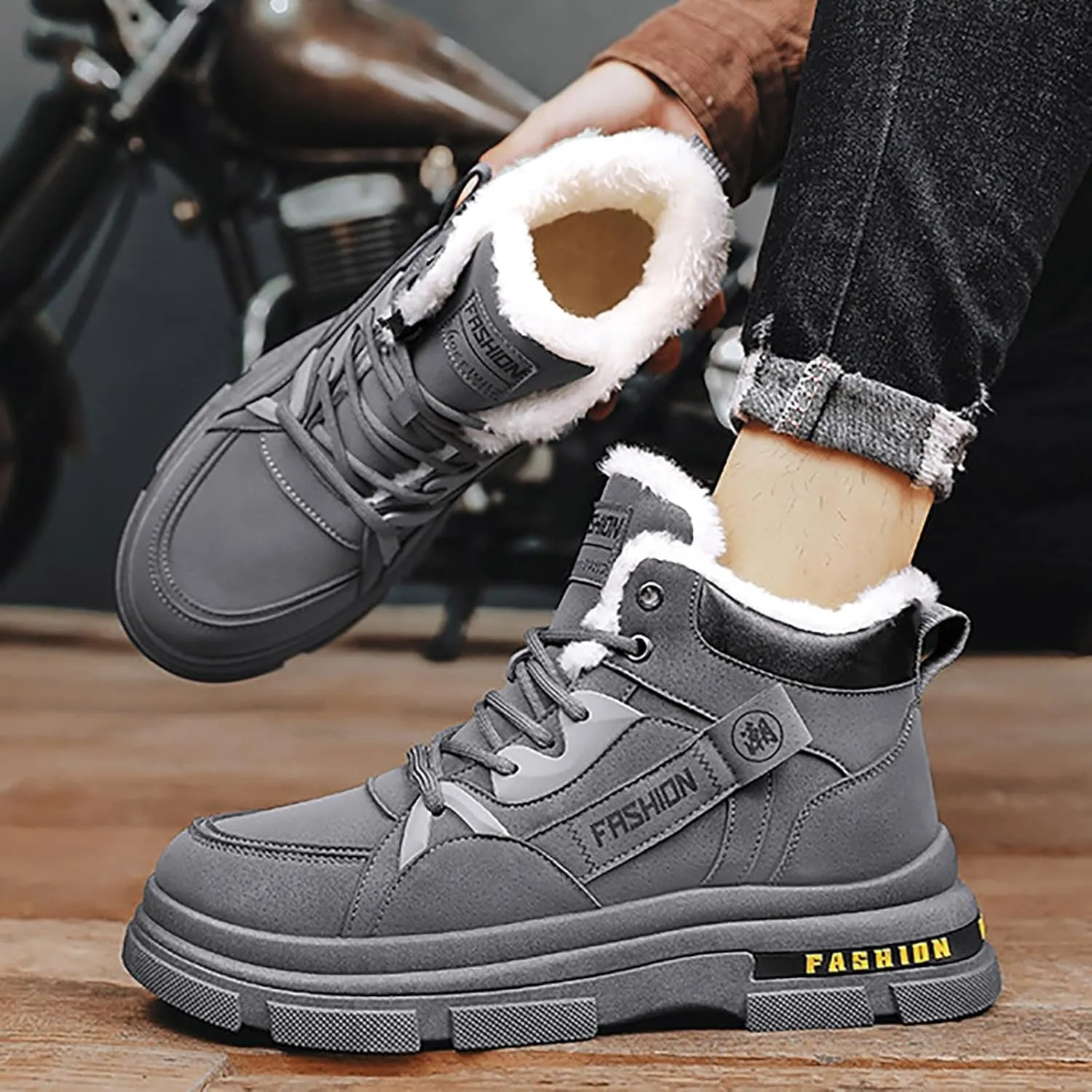 Men's Work Boots Slip On Hiking Sneakers Women's Slip On Warm Womens Working Shoes Waterproof Non Slip Shoes Food Service Waterproof Hike Grounded Footwear