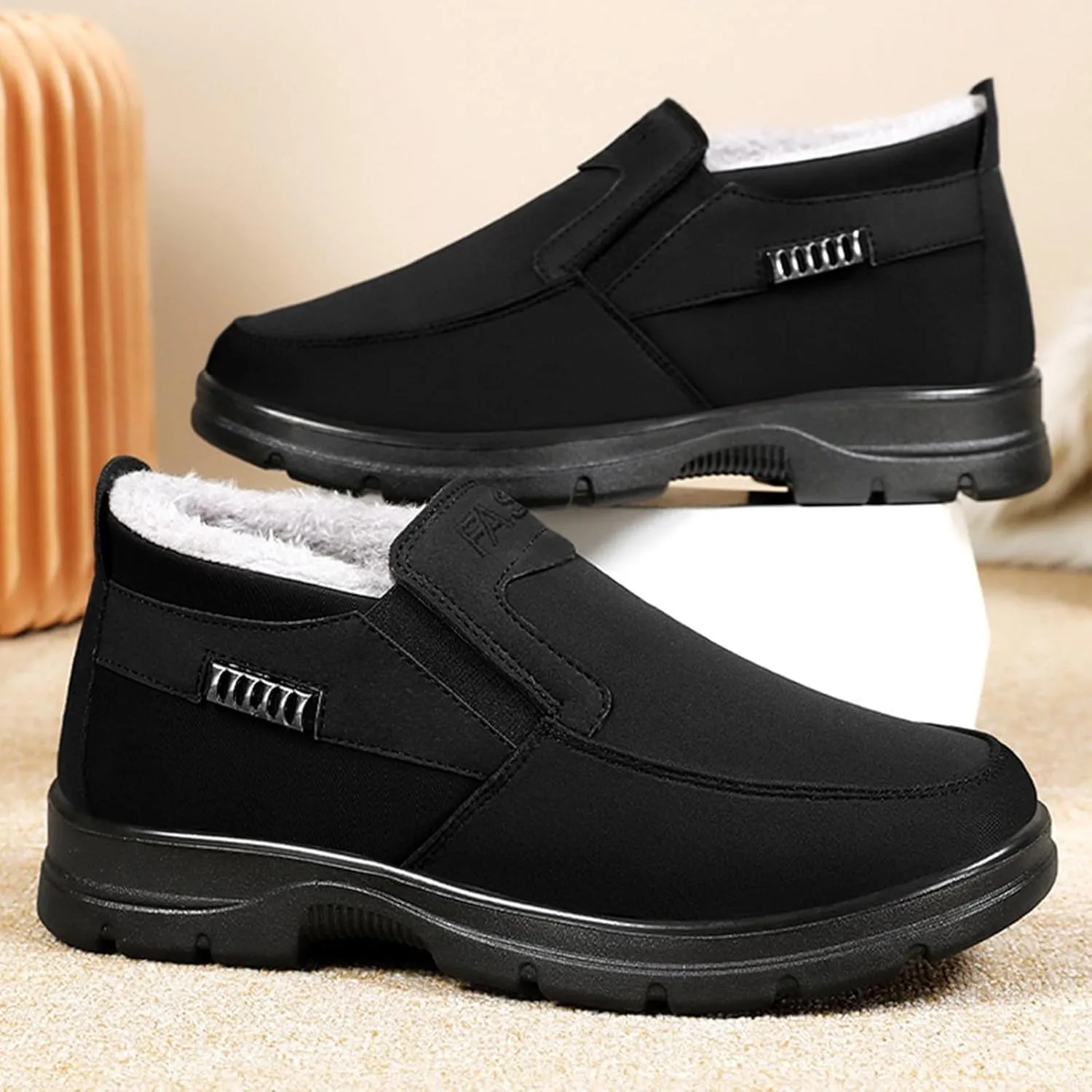 Men's Work Boots Steel Toe Hiking Sneakers Shoes Warm Fur Lined Women Working Shoes Waterproof Outdoor Botas Waterproof Soft Toe Work Hike Grounded Footwear