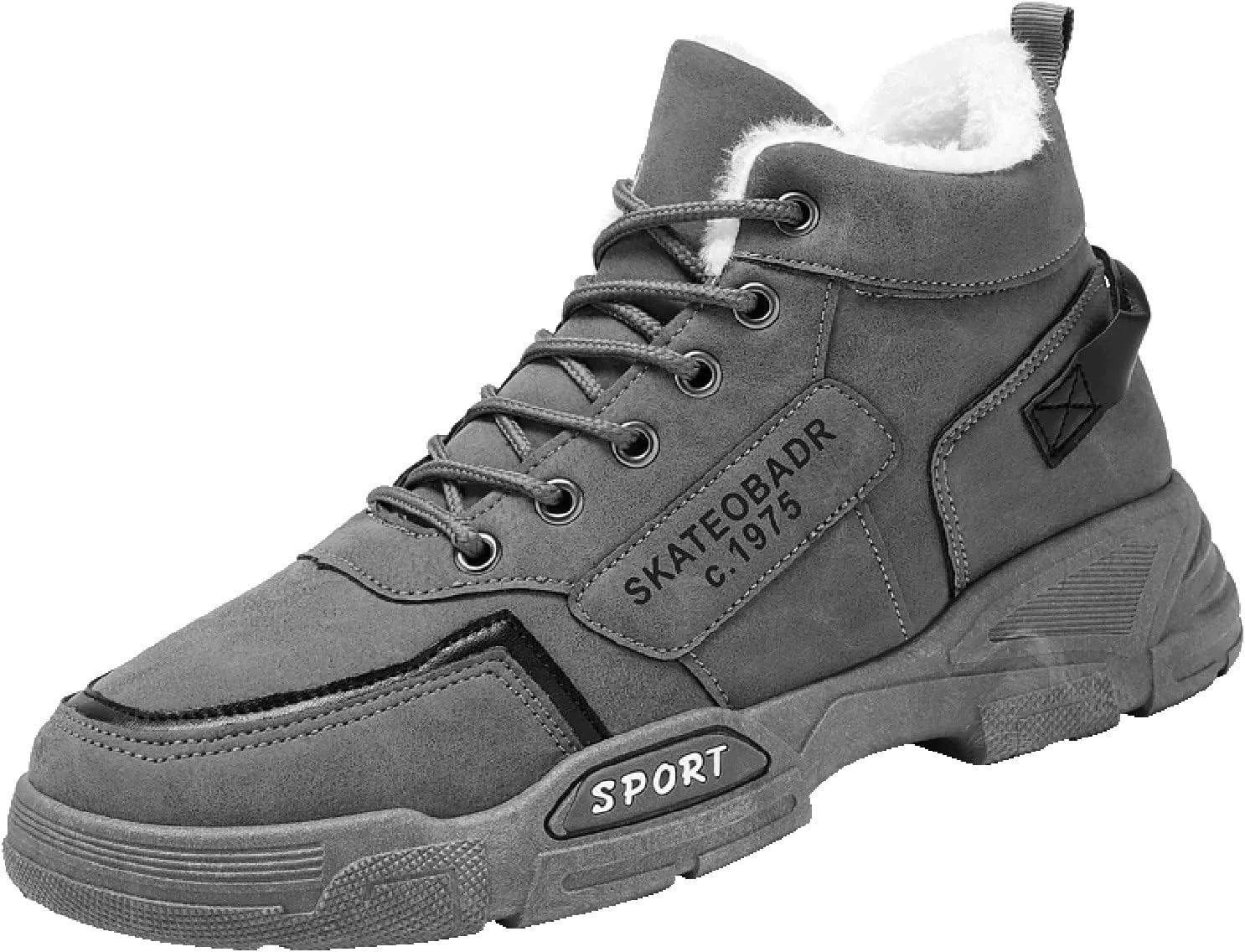 Men's Work Boots Waterproof Hiking Sneakers Fur Lined Ankle Boot Women Safety Shoes Non-Slip Slip On Platform Shoes Lightweight Comfortable Hike Grounded Footwear