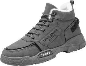 Men's Work Boots Waterproof Hiking Sneakers Fur Lined Ankle Boot Women Safety Shoes Non-Slip Slip On Platform Shoes Lightweight Comfortable Hike Grounded Footwear