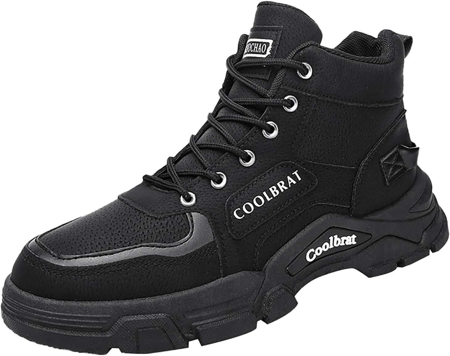 Men's Work Boots Waterproof Hiking Sneakers Shoes Warm Fur Lined Women's Working Shoes with Zipper Work Botas Soft Toe Non Slip Rubber Sole Hike Grounded Footwear