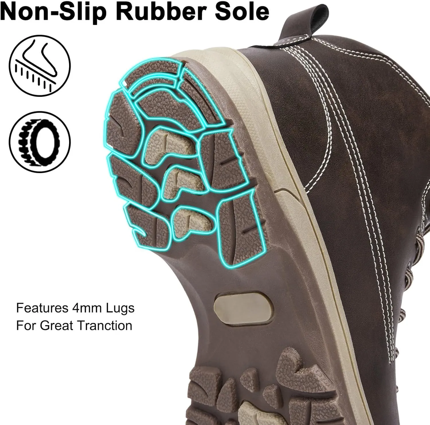 Mens Work Boots Wide Width Hiking Sneakers Ankle Booties Workout Shoes for Women Slip Resistant Waterproof Platform Botas Slip Resistant Hike Grounded Footwear