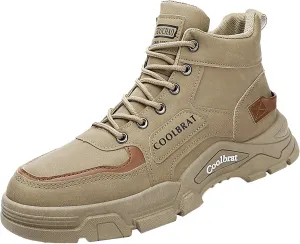 Men's Work Boots Wide Width Hiking Sneakers Warm Fur Lined Women's Working Shoes Nonslip Lightweight Outdoor Botas Mid Ankle Work Casual Hike Grounded Footwear