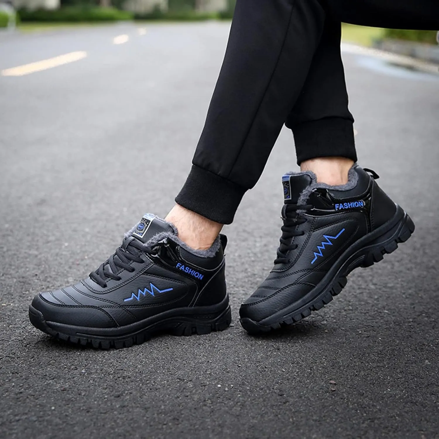 Men's Work Boots with Zipper Hiking Sneakers Shoes with Hook Loop Women Safety Toe Shoes Non-Slip Winter Backpacking Snow Botas Warm Water Hike Grounded Footwear