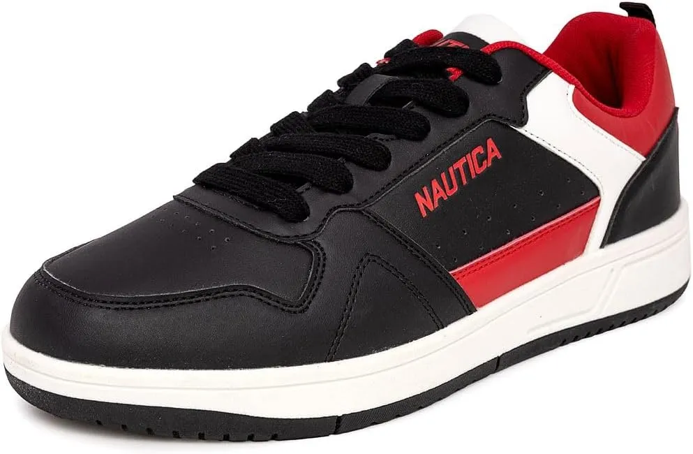 Nautica Men's Classic Low-Top Sneakers  Retro Lace-Up Casual Shoes for Tennis and Basketball-Inspired Style